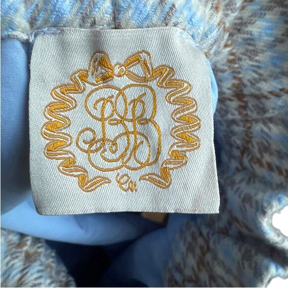 The Beaufort Bonnet Company Beasley Bow Skirt Blue Tan Woven Yarn Girl’s Size 10 - Picture 9 of 9